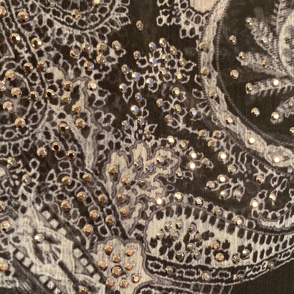 One World Womens Floral Poncho Blouse Sz 1X Boho Roses Gypsy Handkerchief Flowy - Picture 8 of 13